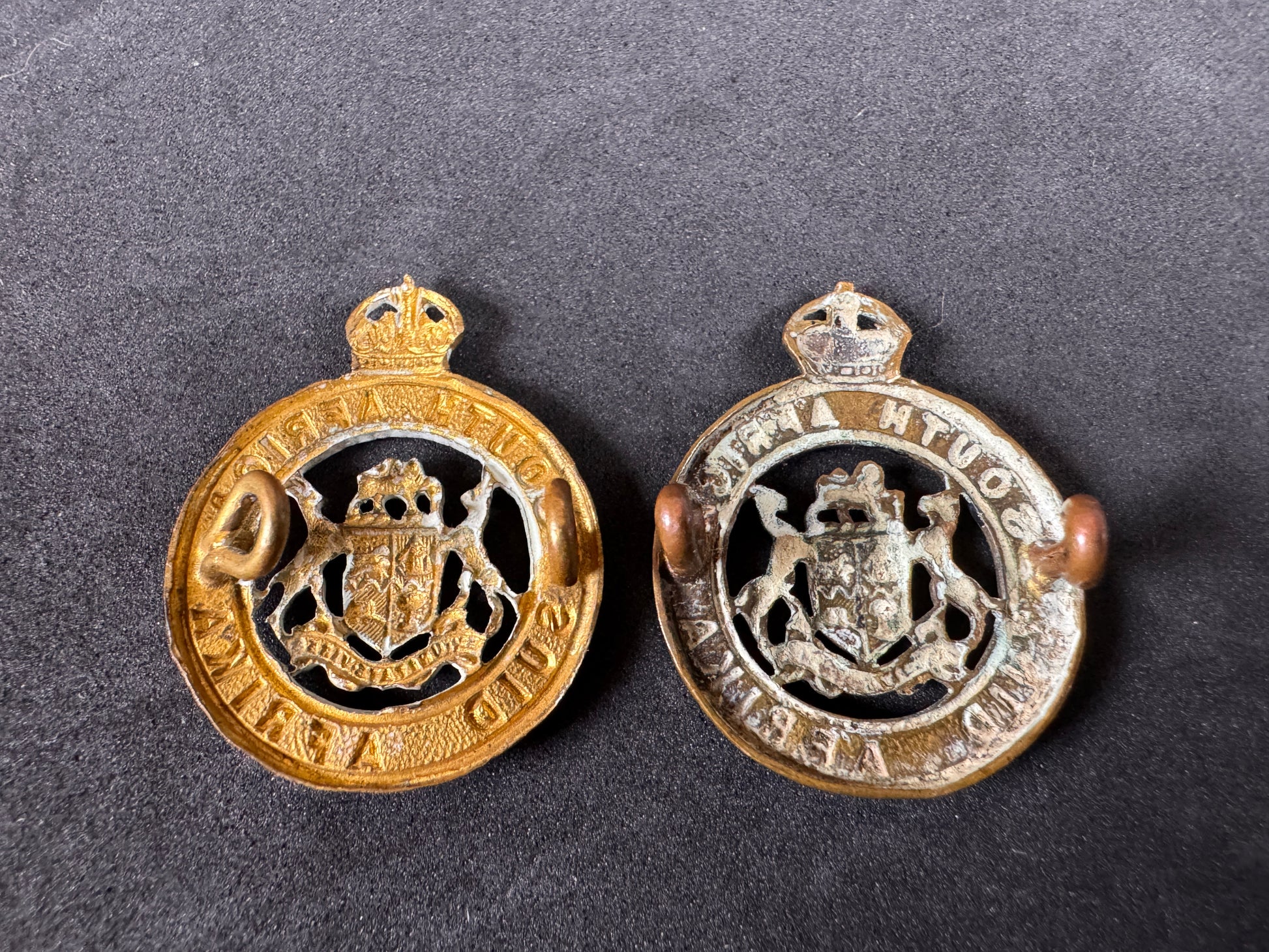Photo 2 of WW1 South African Army Instructional Corps Uniform Collar Badges - collectible militaria item