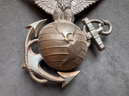 Photo 3 of Rare Original United States Marine Corps USMC Shako Helmet Plate Badge - collectible militaria item