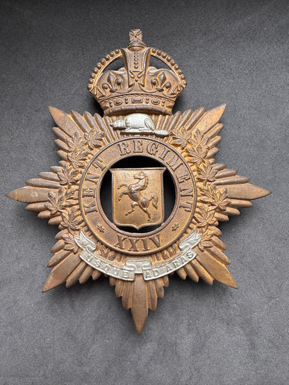 Photo 1 of WW1 Canadian Army 24th (XXIV) Kent Regiment Officer's Helmet Plate - collectible militaria item