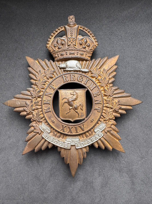 Photo 1 of WW1 Canadian Army 24th (XXIV) Kent Regiment Officer's Helmet Plate - collectible militaria item