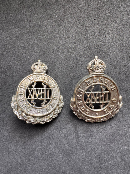 Photo 1 of WW1 British Army 18th Hussars (Queen Mary's Own) Uniform Collar Badges - collectible militaria item