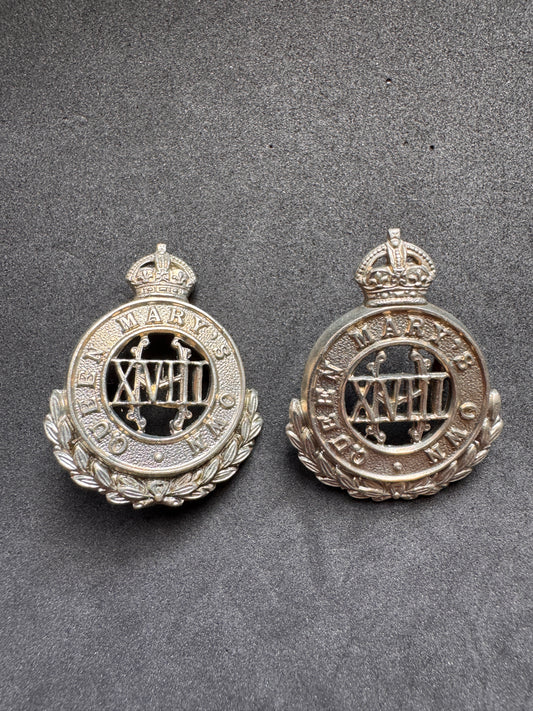 Photo 1 of WW1 British Army 18th Hussars (Queen Mary's Own) Uniform Collar Badges - collectible militaria item
