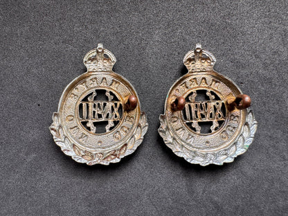 Photo 2 of WW1 British Army 18th Hussars (Queen Mary's Own) Uniform Collar Badges - collectible militaria item
