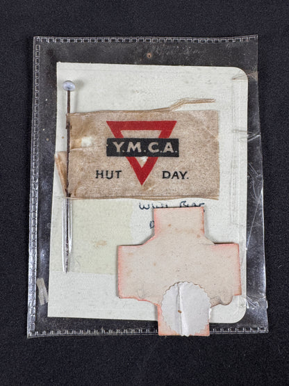 Photo 2 of WW1 British Red Cross & YMCA Hut Day Event Pin Badges - collectible militaria item