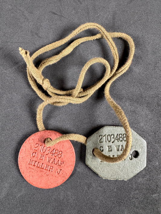 Photo 1 of WW2 British Women's Auxiliary Air Force (WAAF) ID Dog Tags - collectible militaria item
