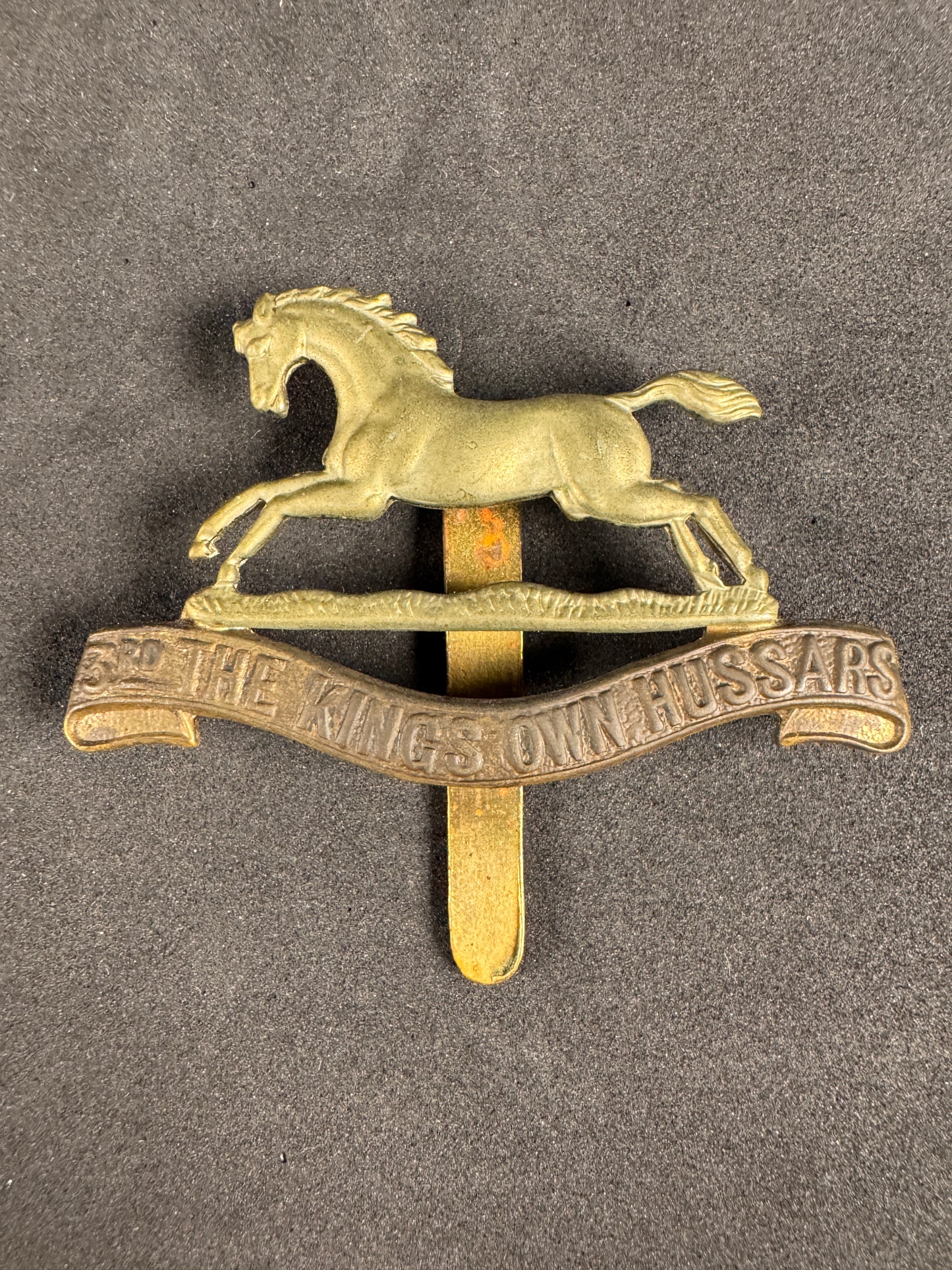 Photo 1 of WW2 British Army 3rd King's Own Hussars Cap Badge - collectible militaria item