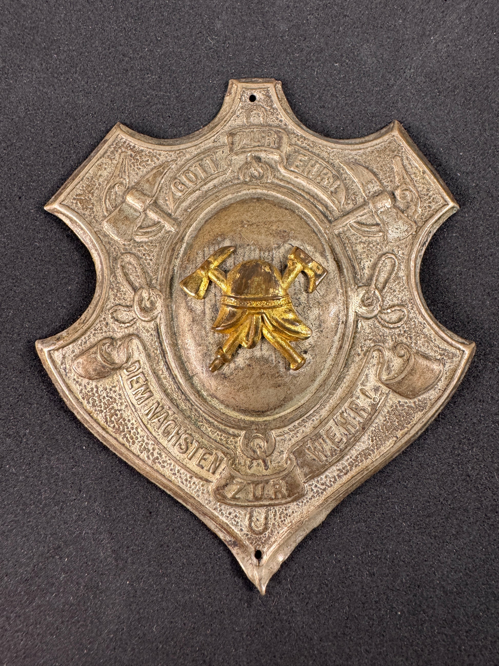 Photo 1 of Vintage German Fire Brigade (Feuerwehr) Helmet Badge - collectible militaria item