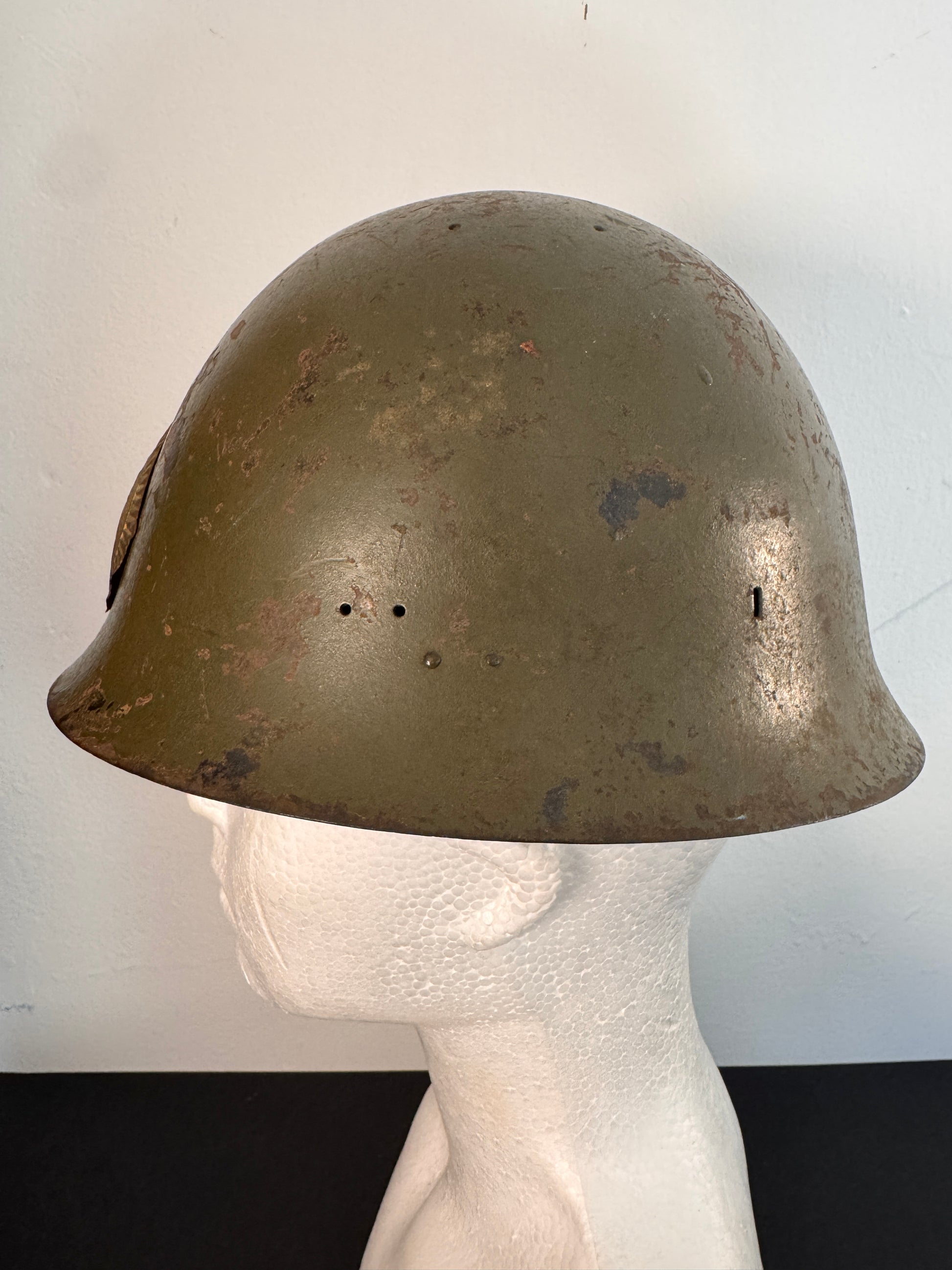 Photo 5 of WWII Thai M30/32 Combat Helmet with Crest - Rare Siamese Issue - collectible militaria item