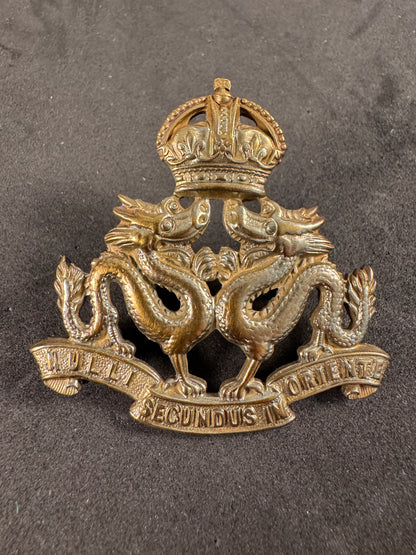 Photo 1 of WW2 British Hong Kong Volunteer Defence Corps Officer's Cap Badge - collectible militaria item