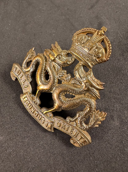 Photo 4 of WW2 British Hong Kong Volunteer Defence Corps Officer's Cap Badge - collectible militaria item