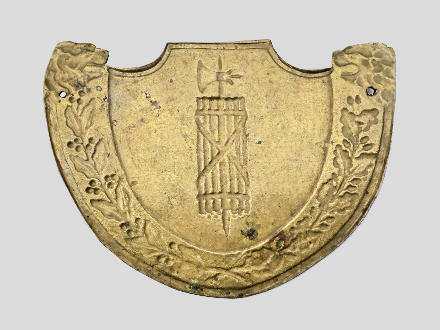Italian Fascist-Era Brass Gorget Plate