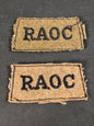 Photo 1 of WW2 British Royal Army Ordnance Corps (RAOC) Slip-on Shoulder Titles - collectible militaria item