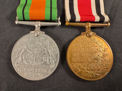 Photo 3 of WW2 British Defence Medal & Special Constabulary Faithful Service Medal - collectible militaria item