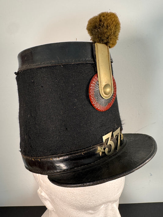 Photo 1 of Antique 19th Century Swiss Infantry Shako - 37th Regiment - collectible militaria item