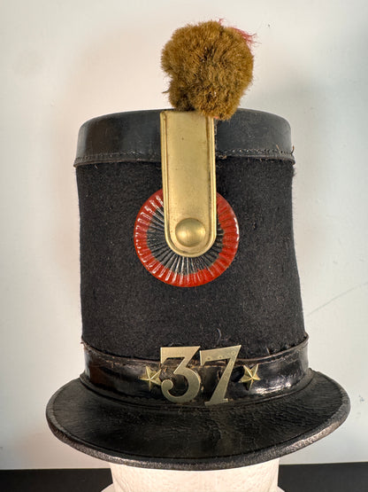 Photo 2 of Antique 19th Century Swiss Infantry Shako - 37th Regiment - collectible militaria item