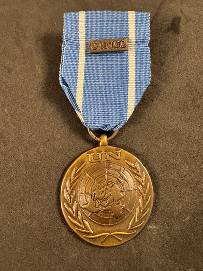 Photo 1 of United Nations ONUC CONGO Medal Irish Issue - collectible militaria item