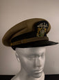Photo 1 of WWII U.S. Navy Officer’s Khaki Combination Cap - Named - collectible militaria item