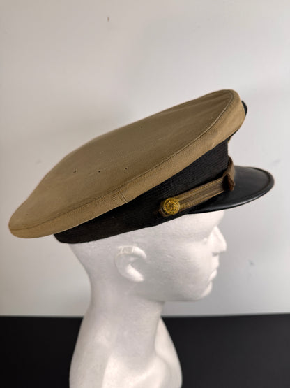 Photo 8 of WWII U.S. Navy Officer’s Khaki Combination Cap - Named - collectible militaria item