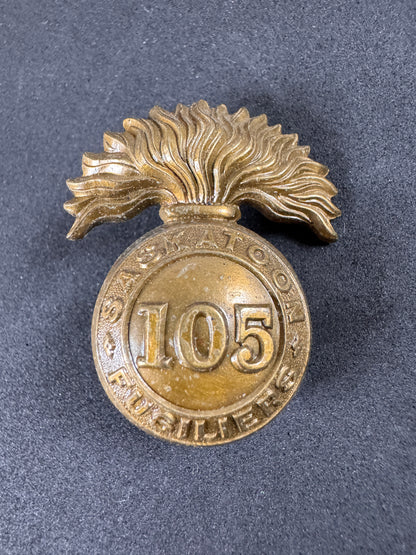 Photo 1 of WW1 Canadian Army 105th Saskatoon Fusiliers Cap Badge HICKS - collectible militaria item