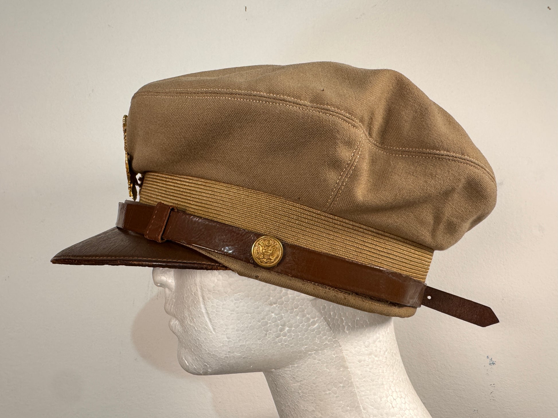 Photo 5 of Original WWII United States Army Air Force (USAAF) Pilot Officer's Crush Cap - collectible militaria item