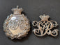 Photo 1 of Victorian British Army Cavalry Officer's Silver Sabretache & Pouch Belt VR Cypher Badges - collectible milita