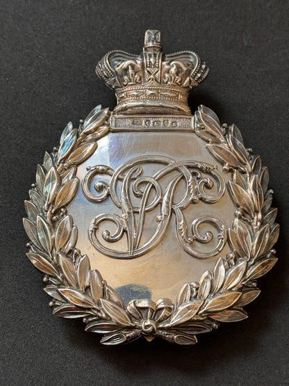 Photo 2 of Victorian British Army Cavalry Officer's Silver Sabretache & Pouch Belt VR Cypher Badges - collectible milita