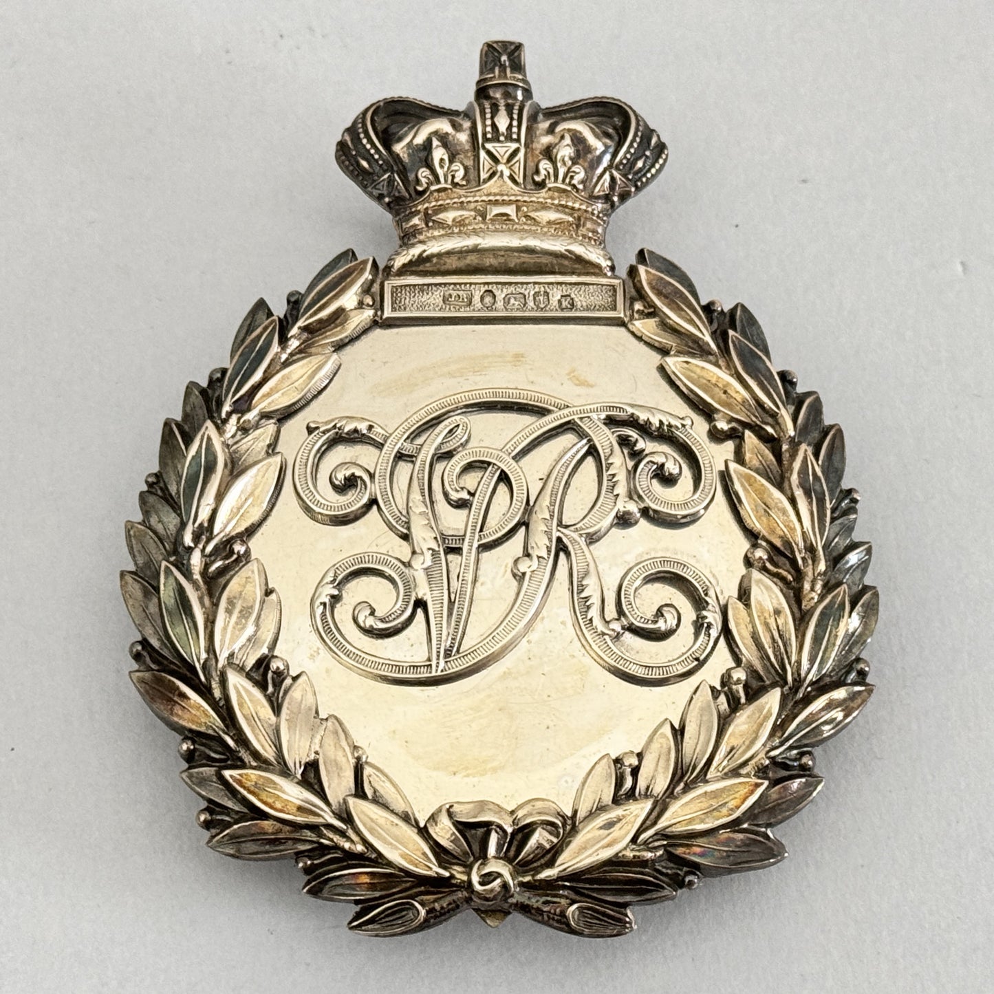 Victorian British Army Cavalry Officer's Silver Cross Belt Plate & Pouch Badge