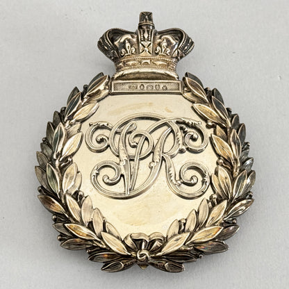 Victorian British Army Cavalry Officer's Silver Cross Belt Plate & Pouch Badge