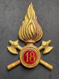 Photo 1 of Vintage Italian Fire Brigade Cap Badge - “18” Enamel - Vigili del Fuoco Insignia - collectible militaria item