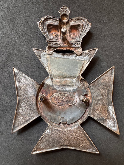 Photo 3 of Victorian British Army 1st Middlesex Rifle Volunteers Helmet & Pouch Belt Badges - collectible militaria item