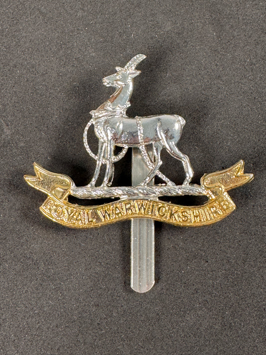 Photo 1 of Royal Warwickshire Regiment Anodised (Staybrite) Cap Badge - Post WW2 - collectible militaria item