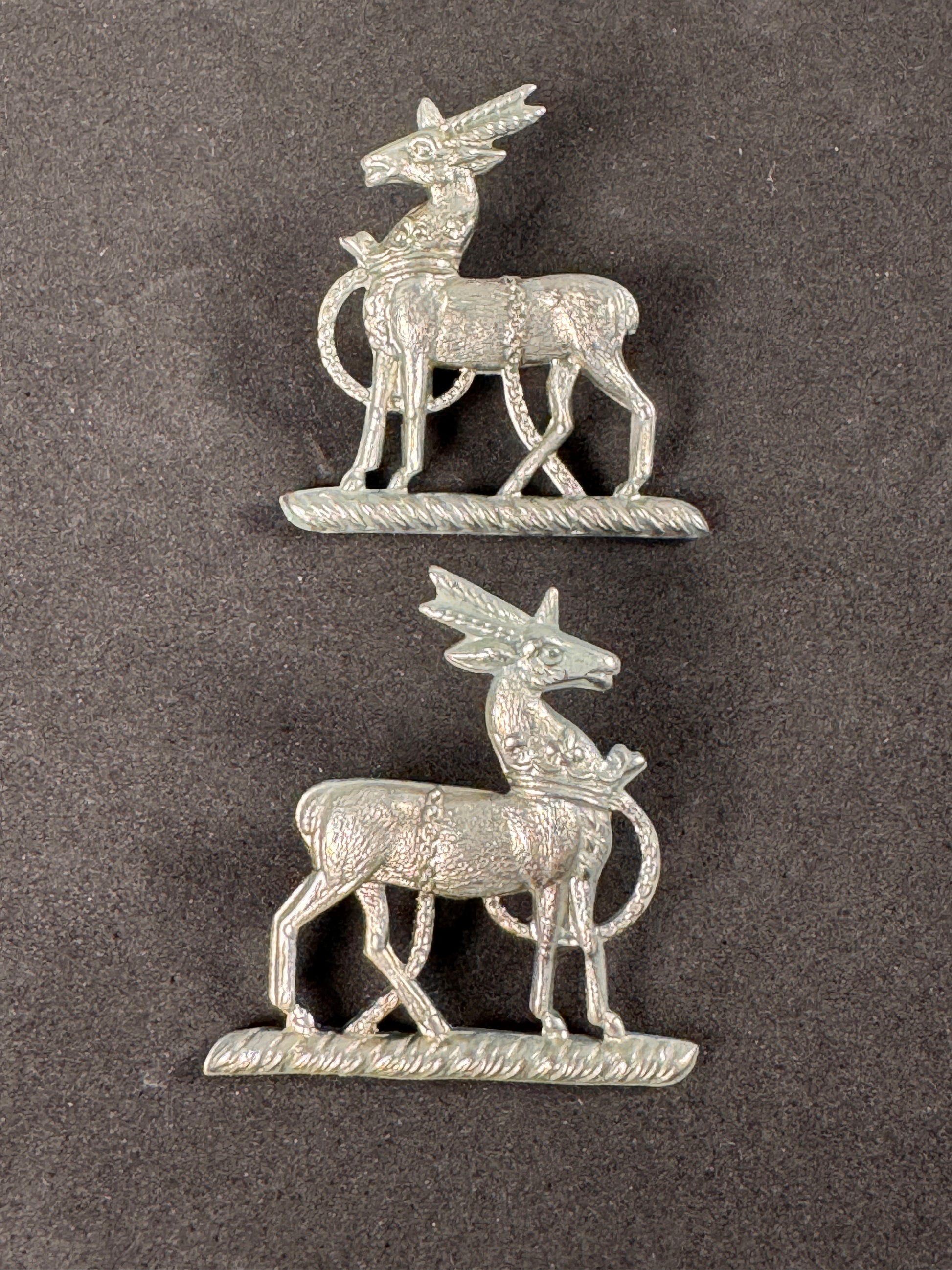 Photo 1 of WW2 British Army Royal Warwickshire Regiment Uniform Collar Badges - collectible militaria item