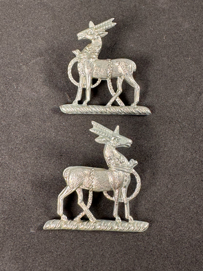 Photo 1 of WW2 British Army Royal Warwickshire Regiment Uniform Collar Badges - collectible militaria item