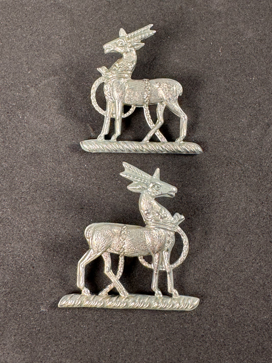 Photo 1 of WW2 British Army Royal Warwickshire Regiment Uniform Collar Badges - collectible militaria item