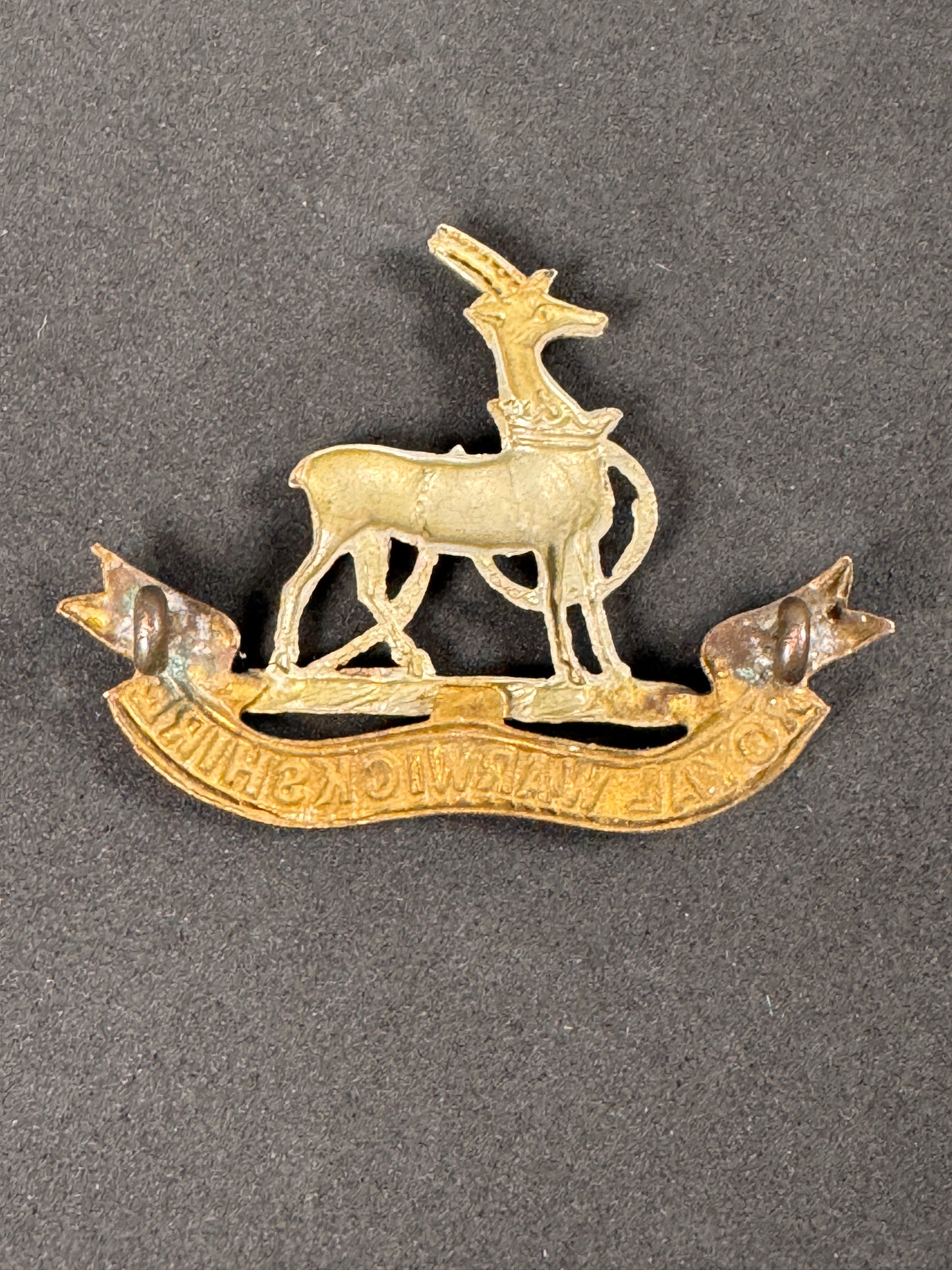 Photo 2 of Royal Warwickshire Regiment Cap Badge (Lugs) Victorian Era British Army - collectible militaria item