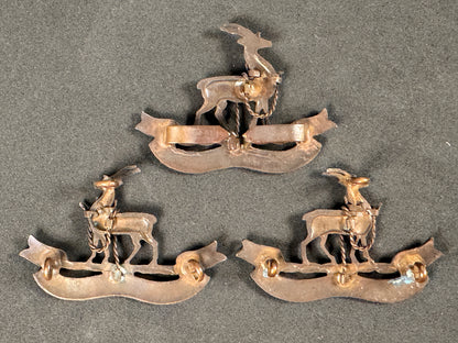 Photo 2 of WW1 Royal Warwickshire Regiment Officer's Cap Badge & Collar Badges - collectible militaria item