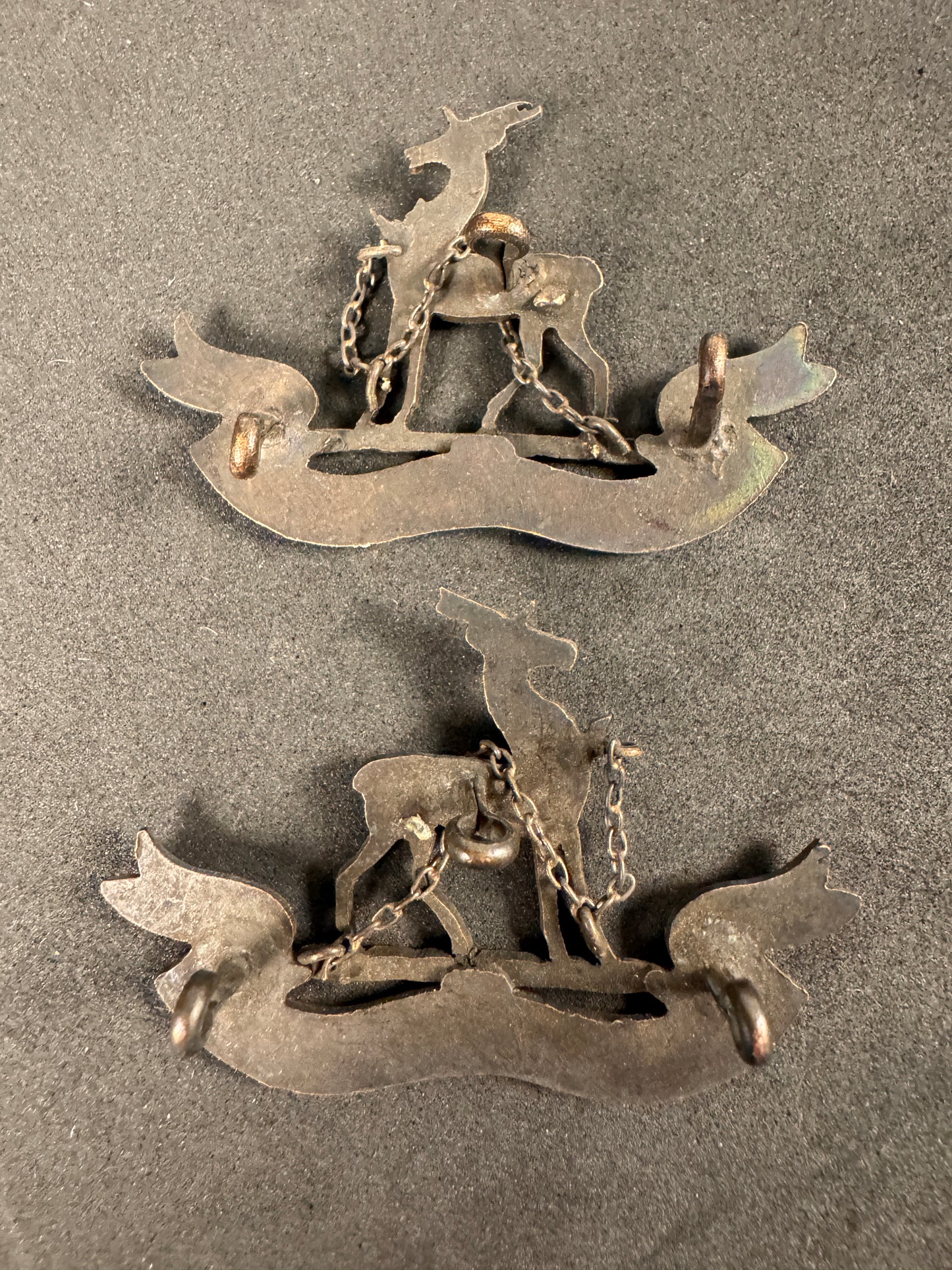 Photo 2 of WW1 Royal Warwickshire Regiment Officer's Collar Badges - British Army - collectible militaria item