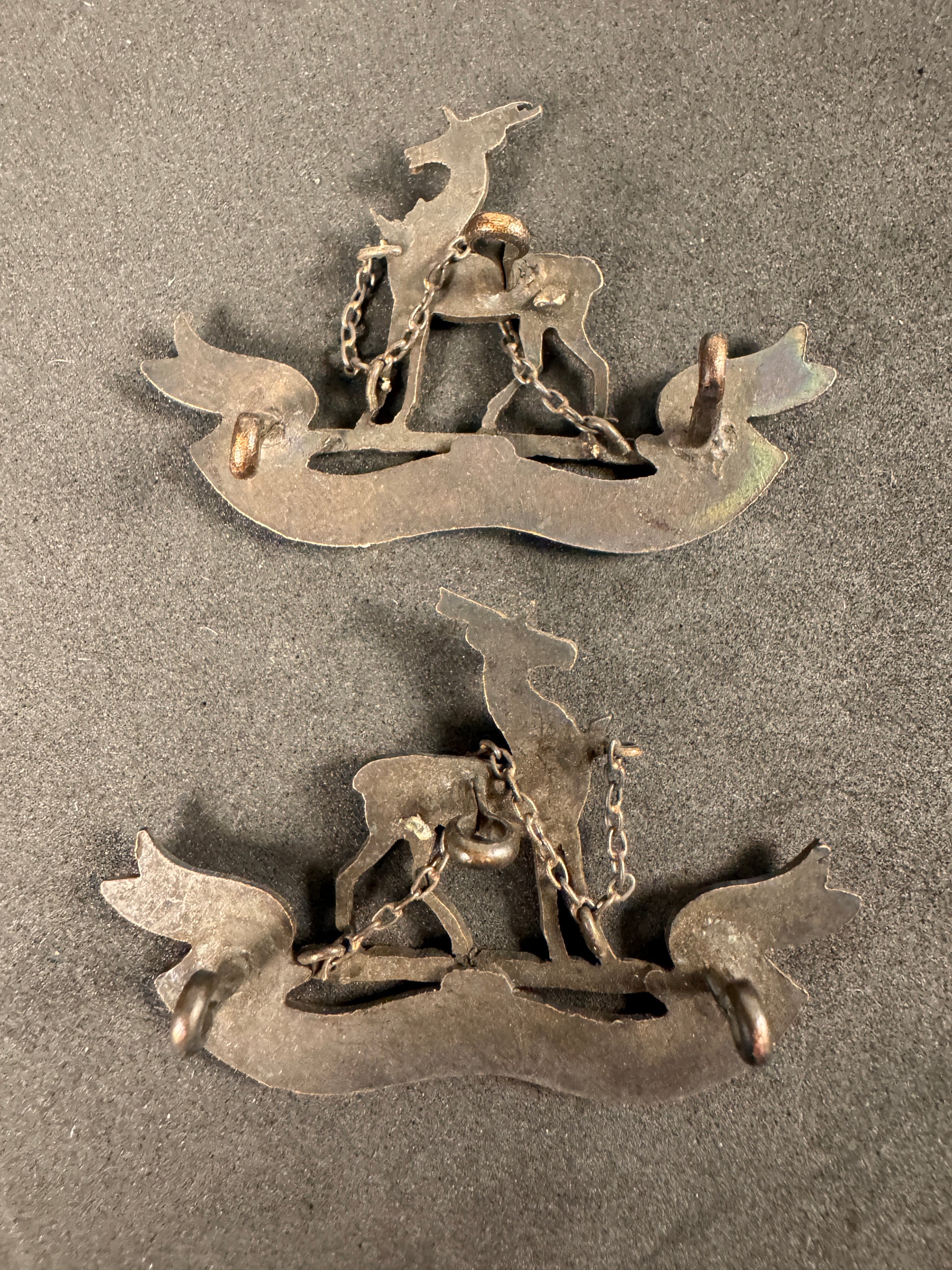 Photo 2 of WW1 Royal Warwickshire Regiment Officer's Collar Badges - British Army - collectible militaria item