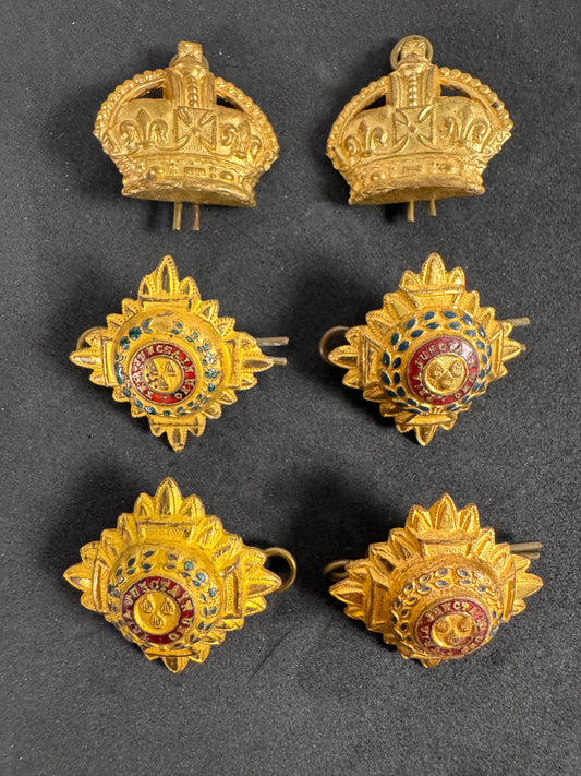Photo 1 of WW2 British Army Colonel Shoulder Board Rank Crown & Star Badges - collectible militaria item