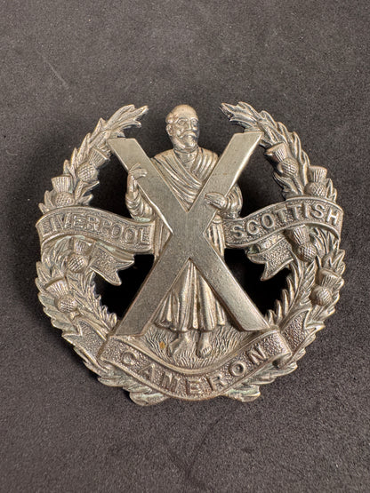 Photo 1 of WW2 British Army Liverpool Scottish (Cameron Highlanders) Cap Badge - collectible militaria item