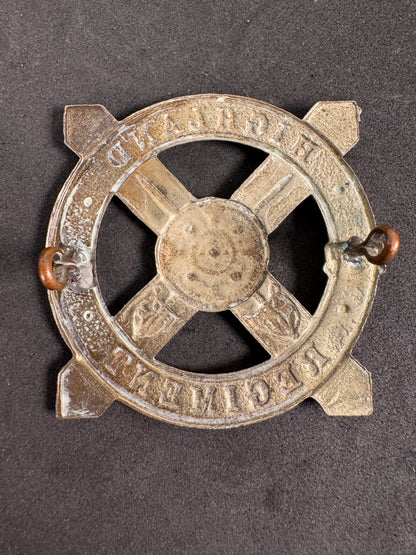 Photo 2 of WW2 war-raised British Army Highland regiment cap badge - collectible militaria item