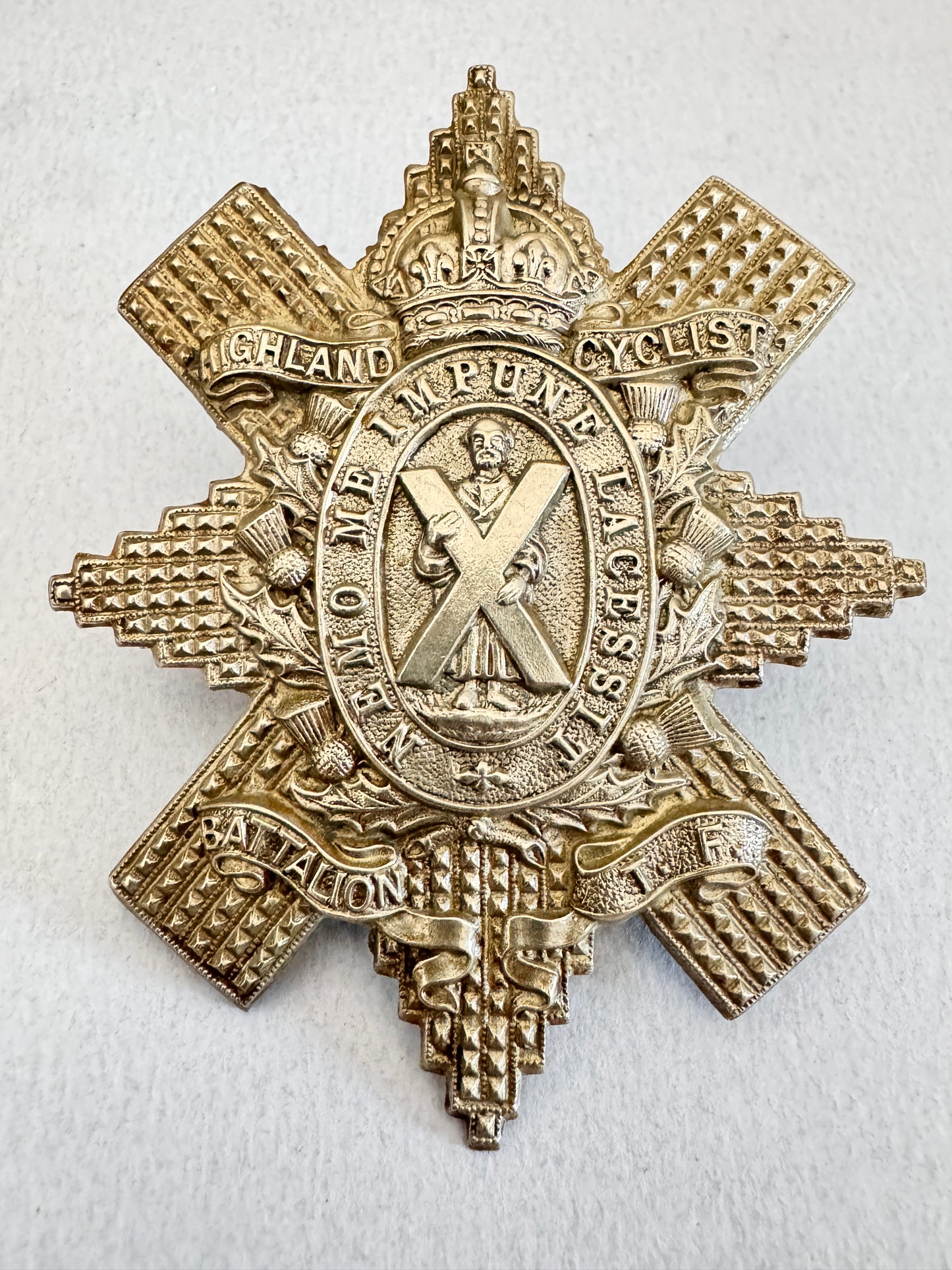 WW1 British Army Highland Cyclist Battalion TF (Territorial Force) Cap Badge