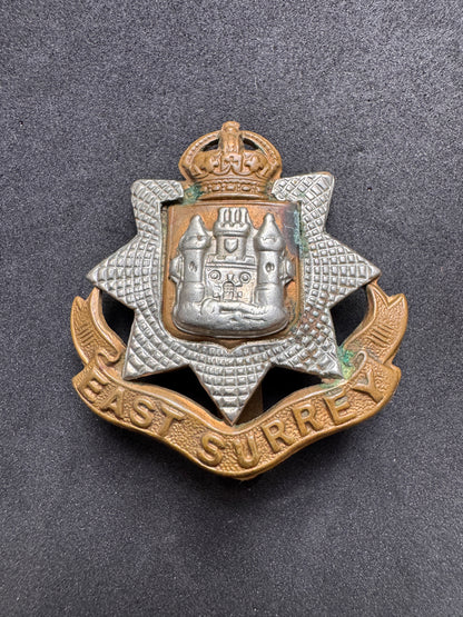 Photo 1 of WW1 British Army East Surrey Regiment Cap Badge - collectible militaria item