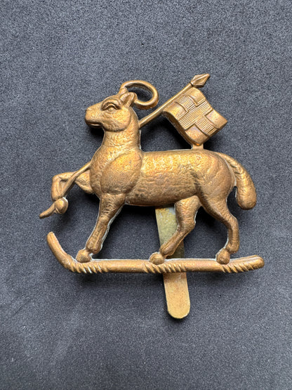 Photo 1 of WW2 British Army Queen's Royal Regiment (West Surrey) Cap Badge - collectible militaria item