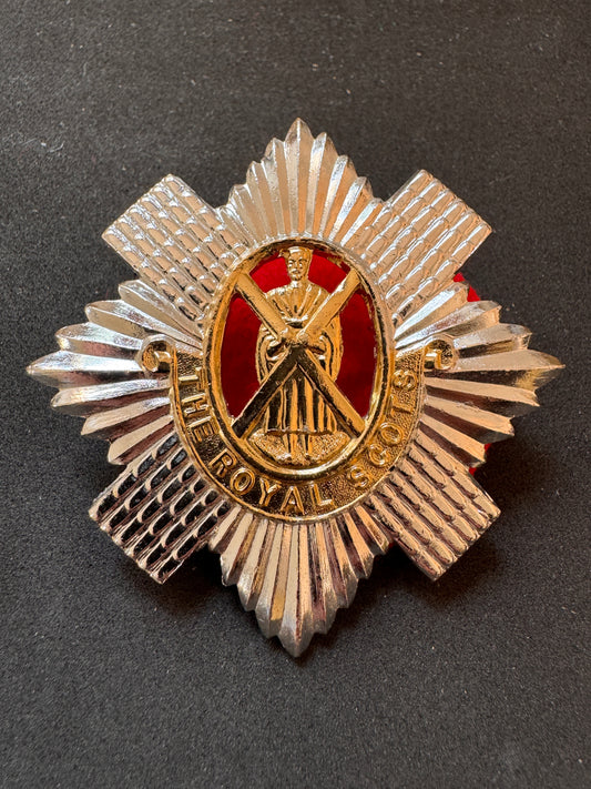 Royal Scots Regiment Anodised (Staybrite) Glengarry Cap Badge