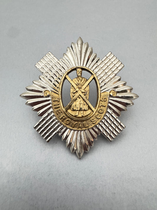 Royal Scots Regiment Anodised (Staybrite) Glengarry Cap Badge