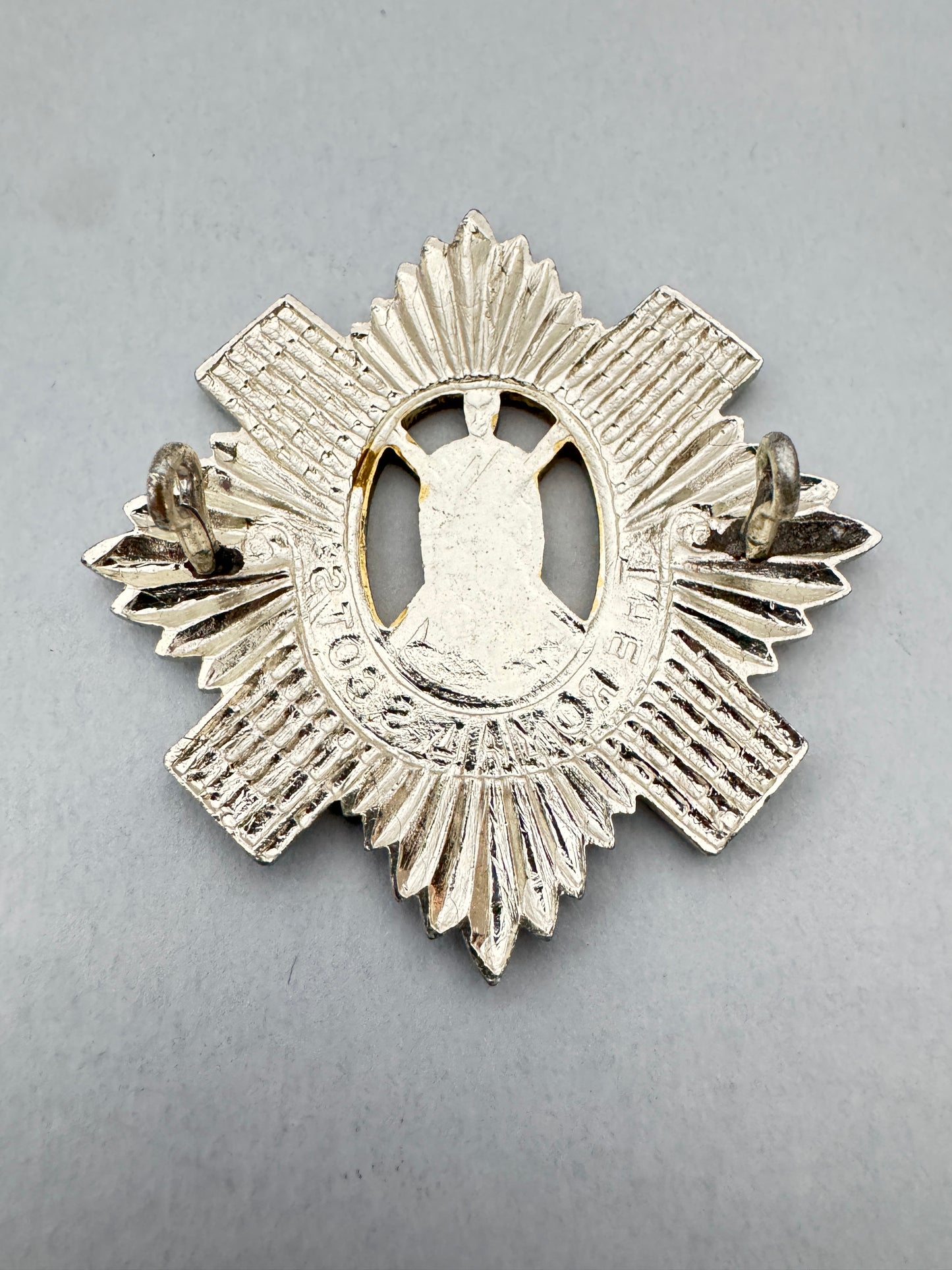 Royal Scots Regiment Anodised (Staybrite) Glengarry Cap Badge