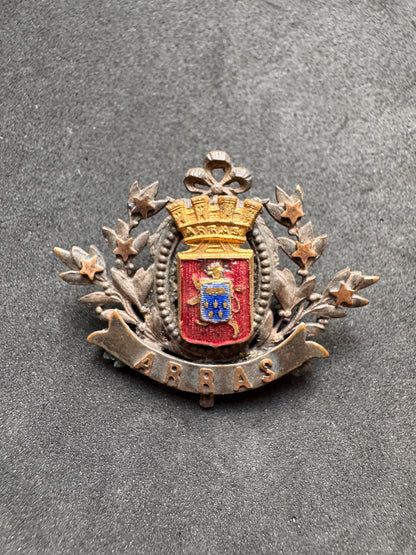 Photo 1 of WW1 Arras Town France Battlefield Sweetheart Brooch Badge - collectible militaria item