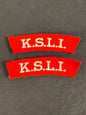 Photo 1 of WW2 King's Shropshire Light Infantry (KSLI) Paste Back Shoulder Titles - British Army - collectible militaria