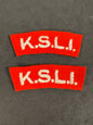 Photo 1 of WW2 British King's Shropshire Light Infantry (KSLI) Paste Back Shoulder Titles - collectible militaria item